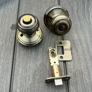 Antique Brass Locking Door Knob